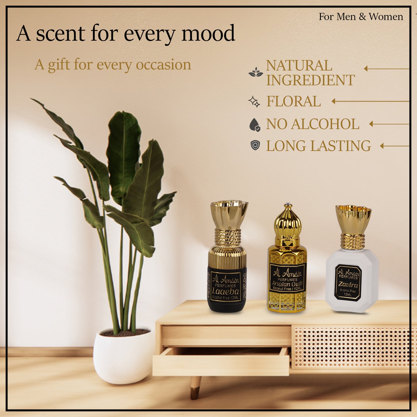 Laaeba, Arsalan Oudh & Zavira Luxury Attar Perfume Combo — 34ML