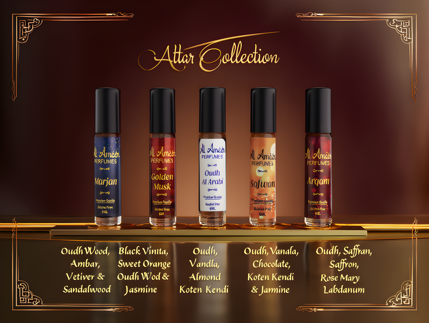 Majestic 5-Piece Attar Collection – 6ML Each