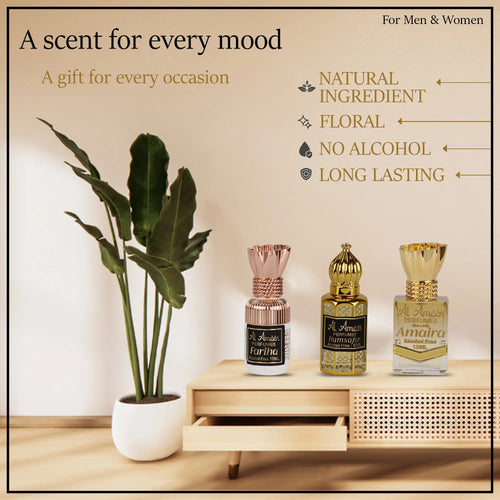Fariha, Humsafar & Amaira Luxury Attar Perfume Combo for Men – 34ML Al Ameen Perfumes